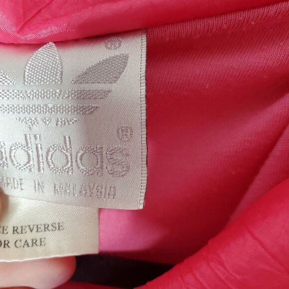 Vintage ADIDAS Hot Pink Jacket Windbreaker zip up fluorescent bomber barbiecore - Picture 8 of 9